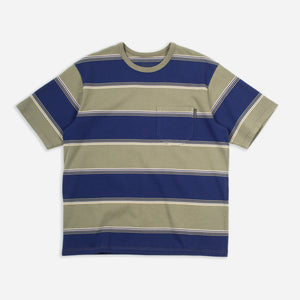 Pendleton - HEAVYWEIGHT STRIPED T-SHIRT - GREEN/BLUE -  - Main Front View