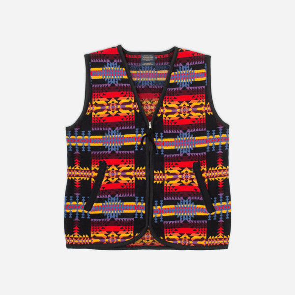 JACQUARD VINTAGE VEST - BLACK/MULTI