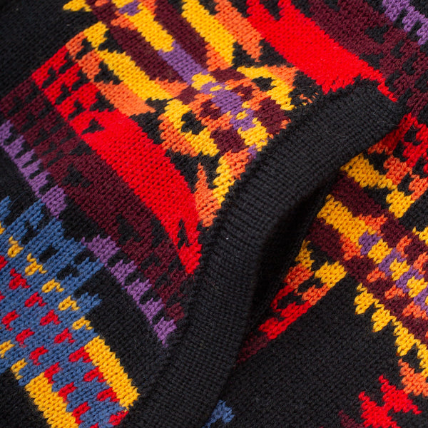 JACQUARD VINTAGE VEST - BLACK/MULTI