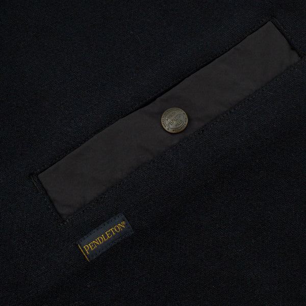 DUFFEL WOOL ZIP VEST - NAVY