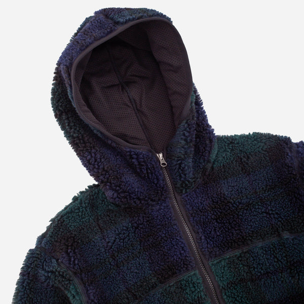 BOA SHERPA FLEECE HOODIE - GREEN / BLACK