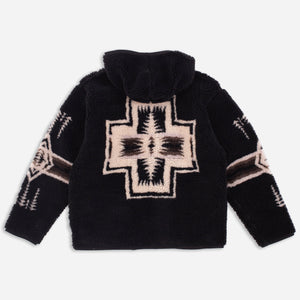 Pendleton - BOA SHERPA FLEECE HOODIE - BLACK HARDING -  - Alternative View 1