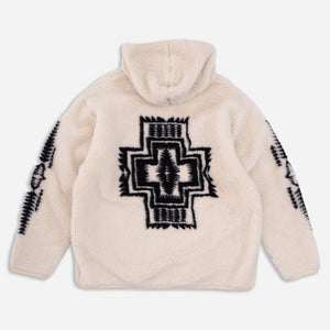 Pendleton - BOA SHERPA FLEECE HOODIE - IVORY HARDING STAR -  - Alternative View 1