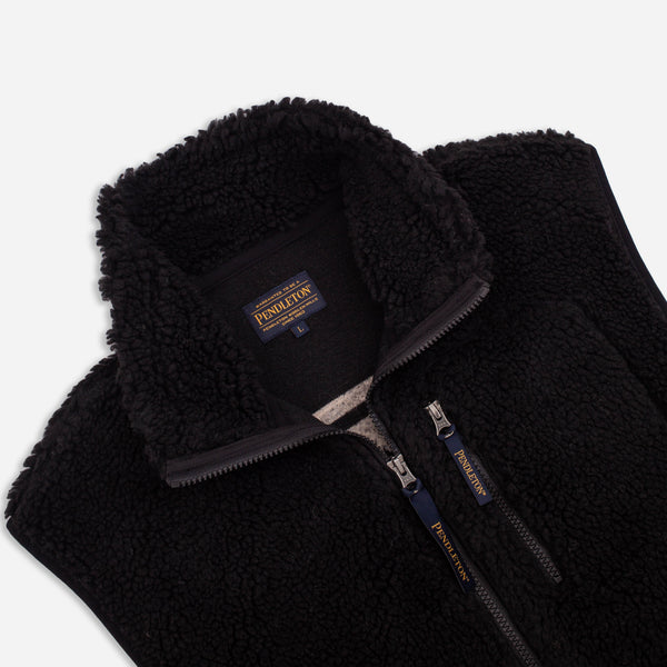 BOA SHERPA FLEECE VEST - BLACK HARDING