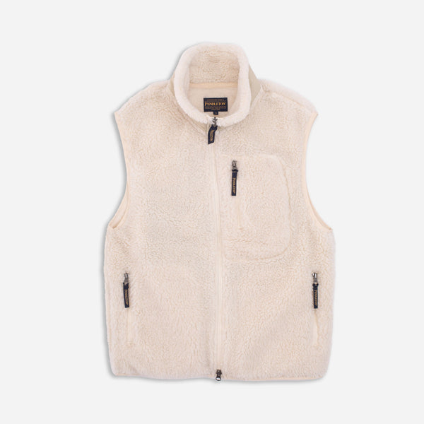 BOA SHERPA FLEECE VEST - IVORY HARDING STAR