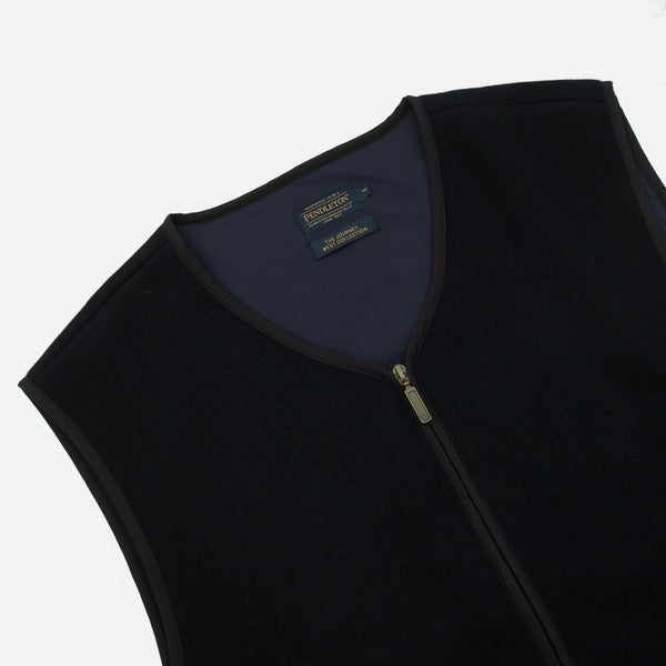 DUFFEL WOOL ZIP VEST - NAVY