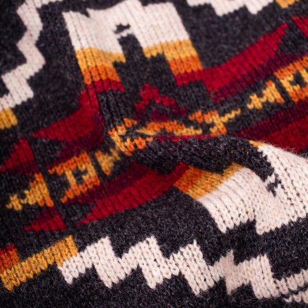 SHETLAND CARDIGAN - BLACK FOUR CORNERS