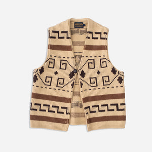 Pendleton - WESTERLEY KNITTED VEST - ECRU -  - Main Front View