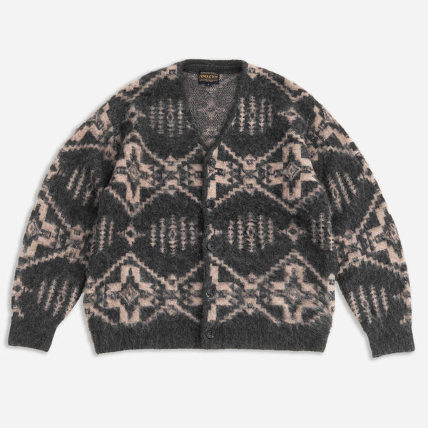 SHAGGY VINTAGE CARDIGAN - BLACK HARDING