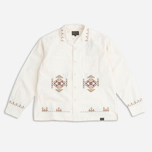 Pendleton - EMBROIDERED OPEN COLLAR POCKET SHIRT - IVORY BEACON ROCK -  - Main Front View