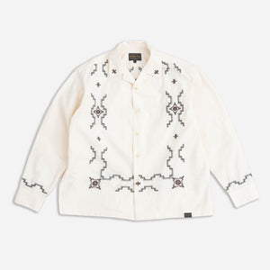 Pendleton - EMBROIDERED OPEN COLLAR SHIRT - IVORY OXBOW -  - Main Front View