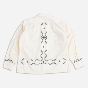 Pendleton - EMBROIDERED OPEN COLLAR SHIRT - IVORY OXBOW -  - Alternative View 1