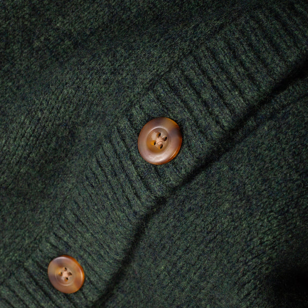 NEHALEM LAMBSWOOL SHAWL CARDIGAN - GREEN