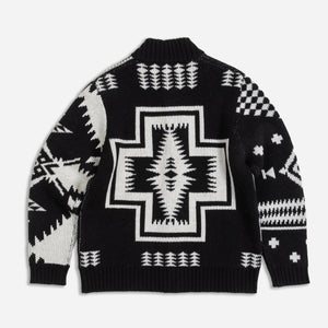 Pendleton - PATCHWORK ICONS BOMBER CARDIGAN - BLACK/WHITE -  - Alternative View 1