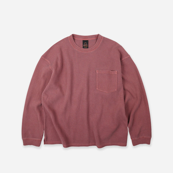 PIGMENT DYEING WAFFLE L/S T-SHIRT - PINK