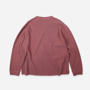 Frizmworks - PIGMENT DYEING WAFFLE L/S T-SHIRT - PINK -  - Alternative View 1