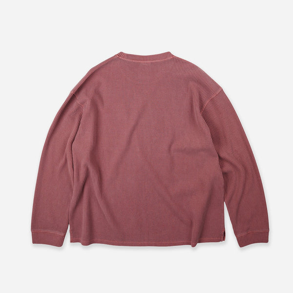 PIGMENT DYEING WAFFLE L/S T-SHIRT - PINK