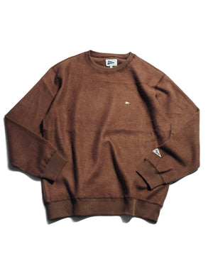 Pilgrim Surf + Supply - KAGAN FLEECE CREW SWEATSHIRT - BROWN -  - Main Front View