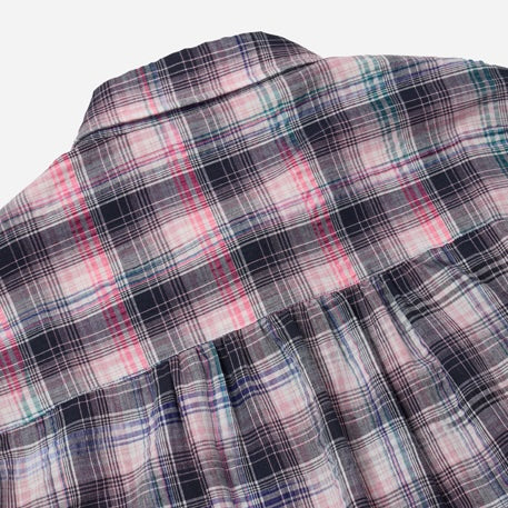 UNEVEN CHECKED SHIRT - PINK