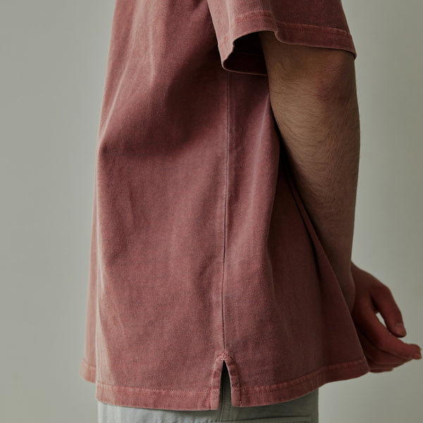 OG PIGMENT DYEING HALF TEE - PINK