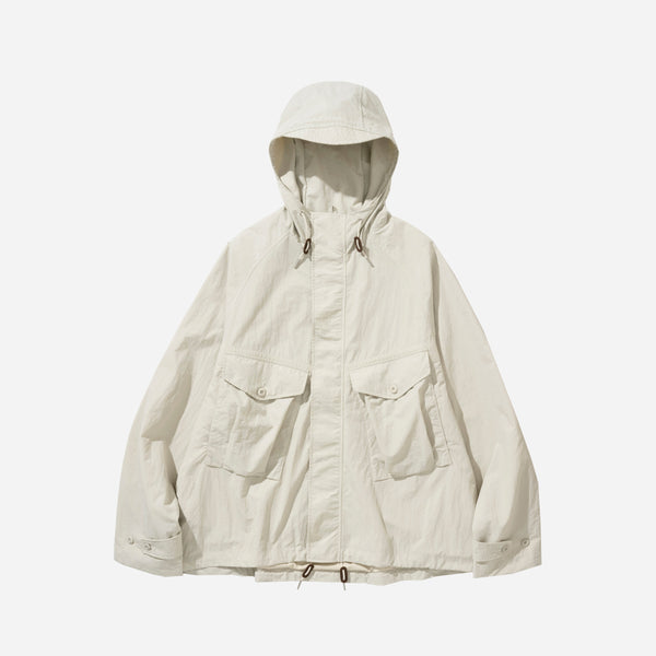 POCKET HOODED PARKA - ECRU