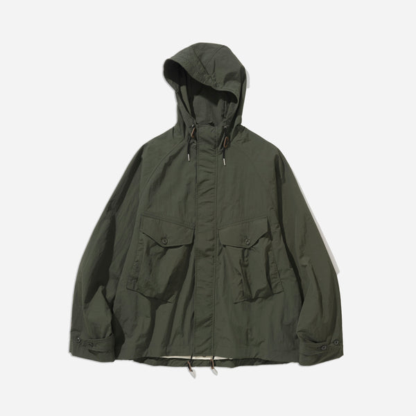 POCKET HOODED PARKA - OLIVE GREEN