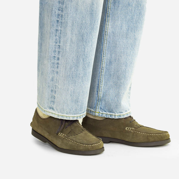 HYANNIS FRINGE MOC - OLIVE SUEDE