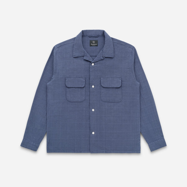 PENNY LOOM LINEN SHIRT - BERING BLUE
