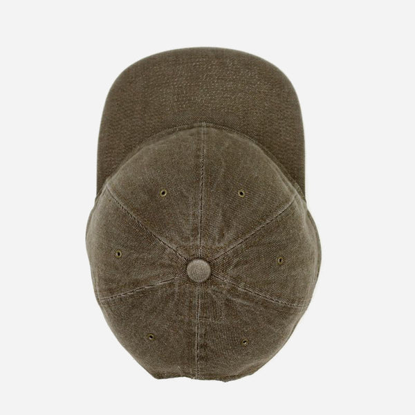 70s WASHED DENIM CAP - OLIVE