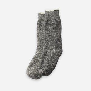 Rototo - DOUBLE FACE CREW SOCKS - CHARCOAL -  - Main Front View
