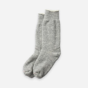 Rototo - DOUBLE FACE CREW SOCK - MEDIUM GREY -  - Main Front View