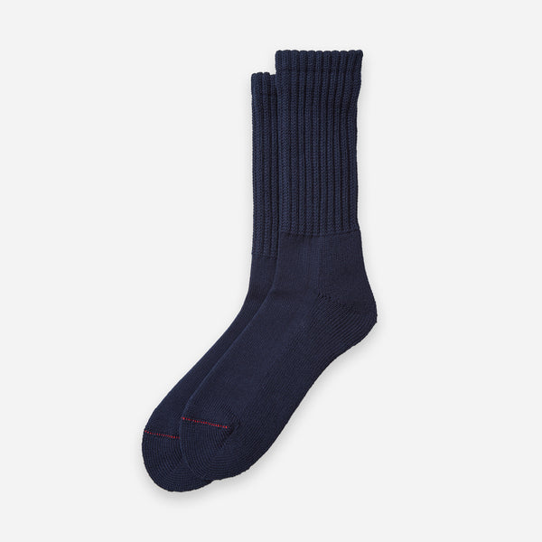 LOOSE PILE CREW SOCK - NAVY