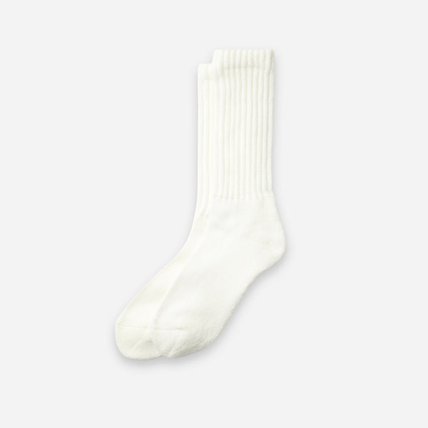 LOOSE PILE CREW SOCK - WHITE