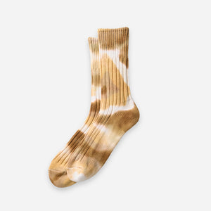 Rototo - CHUNKY TIE DYE SOCK - BEIGE/BROWN -  - Main Front View