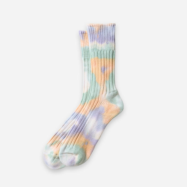 CHUNKY TIE DYE SOCK - GREEN/PINK-PURPLE