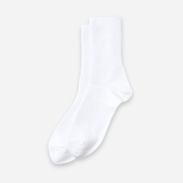 3 PACK ORGANIC DAILY RIBBED SOCKS - WHITE