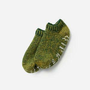 Rototo - PILE SOCK SLIPPER - DARK GREEN / LIGHT GREEN -  - Main Front View