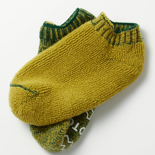 PILE SOCK SLIPPER - DARK GREEN / LIGHT GREEN