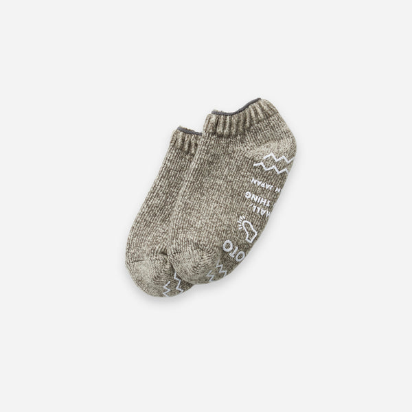 PILE SOCK SLIPPER - GREY/IVORY