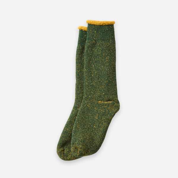 REVERSIBLE PILE SOCK - IVY GREEN/YELLOW