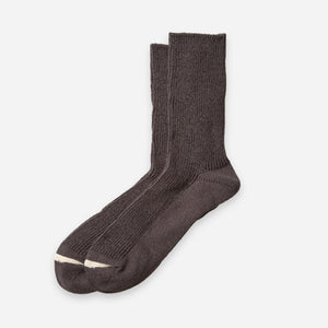 Rototo - WASHI RECYCLED CREW SOCK - DARK GREY -  - Main Front View
