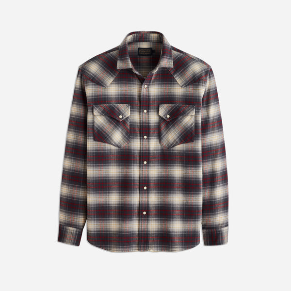 WYATT SHIRT - GREY / RED /PLAID