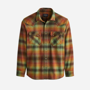 Pendleton - WYATT SHIRT - BROWN / GREEN MULTI PLAID -  - Main Front View