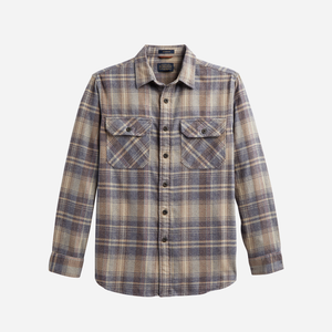 Pendleton - Burnside Flannel Shirt - Taupe/Charcoal/Ochre Plaid - Burnside Flannel Shirt - Taupe/Charcoal/Ochre Plaid - Main Front View