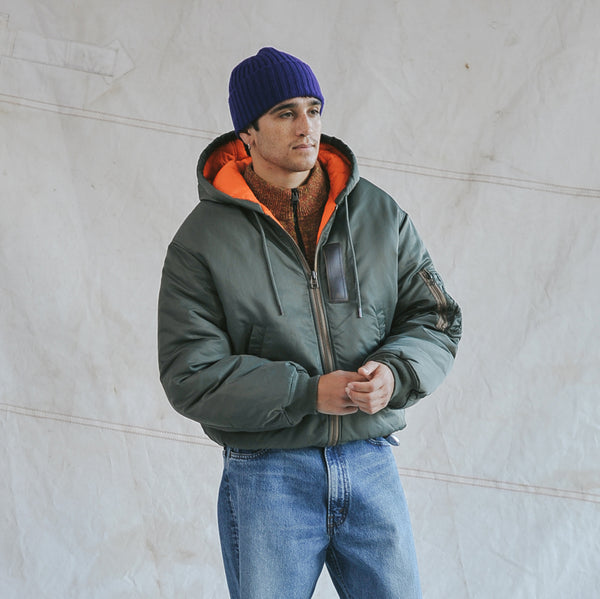 ACTIVE MA-1 HOODED JACKET - OLIVE