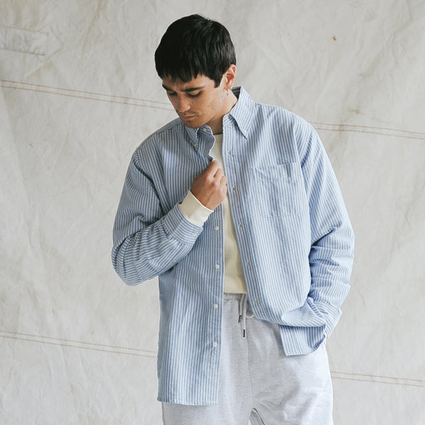 OXFORD CLOTH SHIRT - BLUE STRIPE