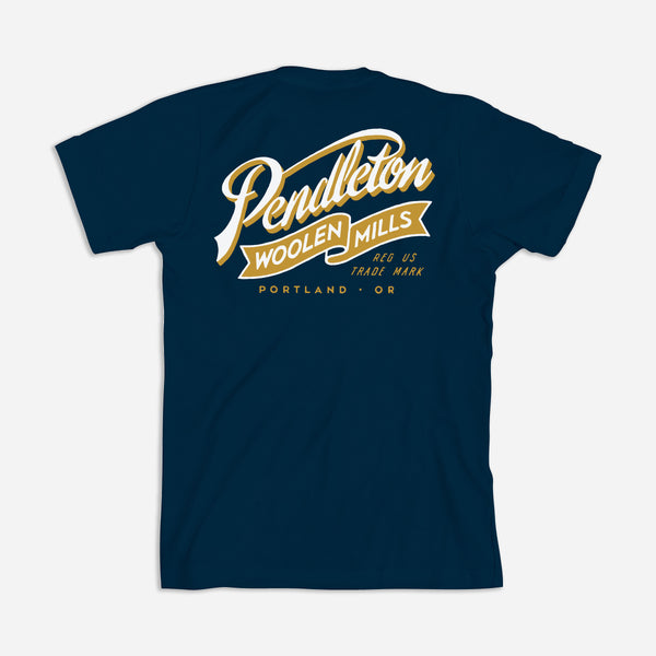 Ribbon Logo Graphc Tee - Navy / Gold