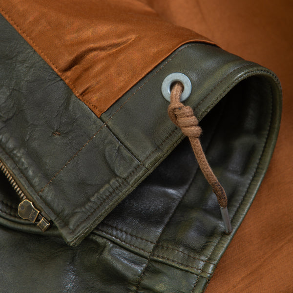 RAYMOND LEATHER FLIGHT JACKET - VINTAGE OLIVE