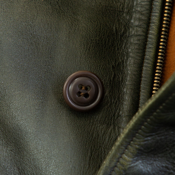 RAYMOND LEATHER FLIGHT JACKET - VINTAGE OLIVE