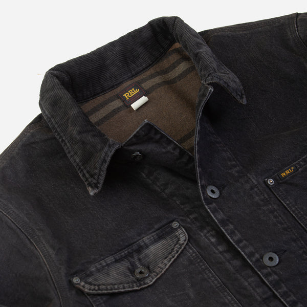 LYNN CANVAS CHORE JACKET - BLACK